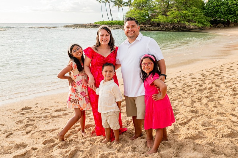 The Gallegos ohana on the beach
